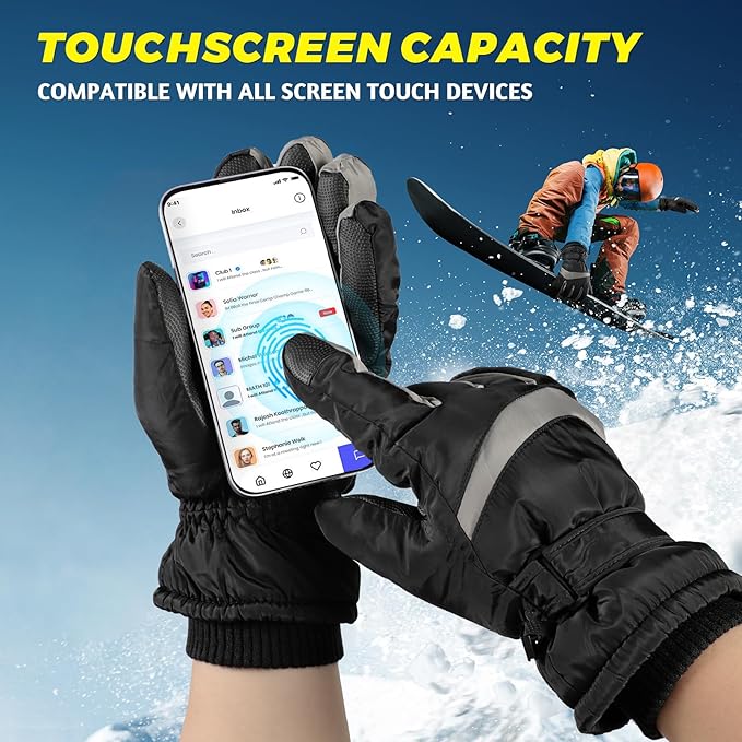 ThermaTouch Winter Thermal Fleece Touchscreen Gloves for Men & Women - Warm, Comfortable & Responsive