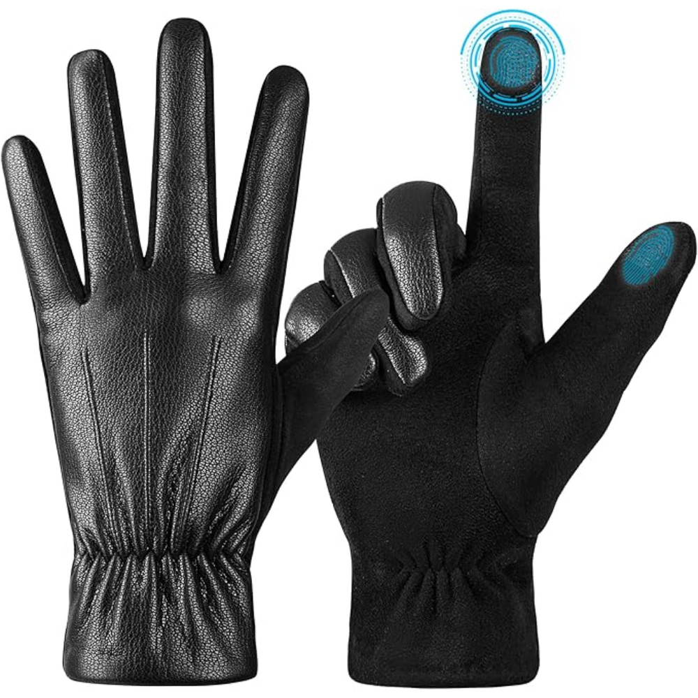 Victor Suede Leather Winter Touchscreen Gloves for Men & Women - Warm, Stylish & Compatible with Smartphones