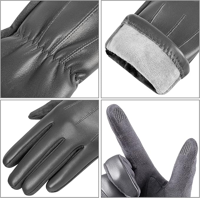 Victor Suede Leather Winter Touchscreen Gloves for Men & Women - Warm, Stylish & Compatible with Smartphones