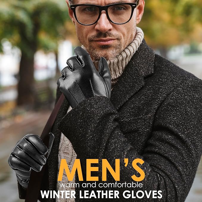 Victor Suede Leather Winter Touchscreen Gloves for Men & Women - Warm, Stylish & Compatible with Smartphones
