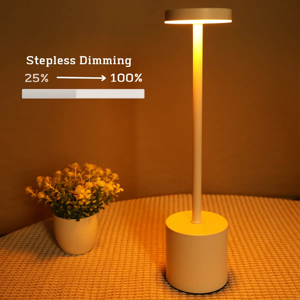 Enhanced Product Title: **LumiMetal Wireless LED Table Lamp - Modern Metal Design, Touch Control, Rechargeable & Dimmable for Home & Office Decor**