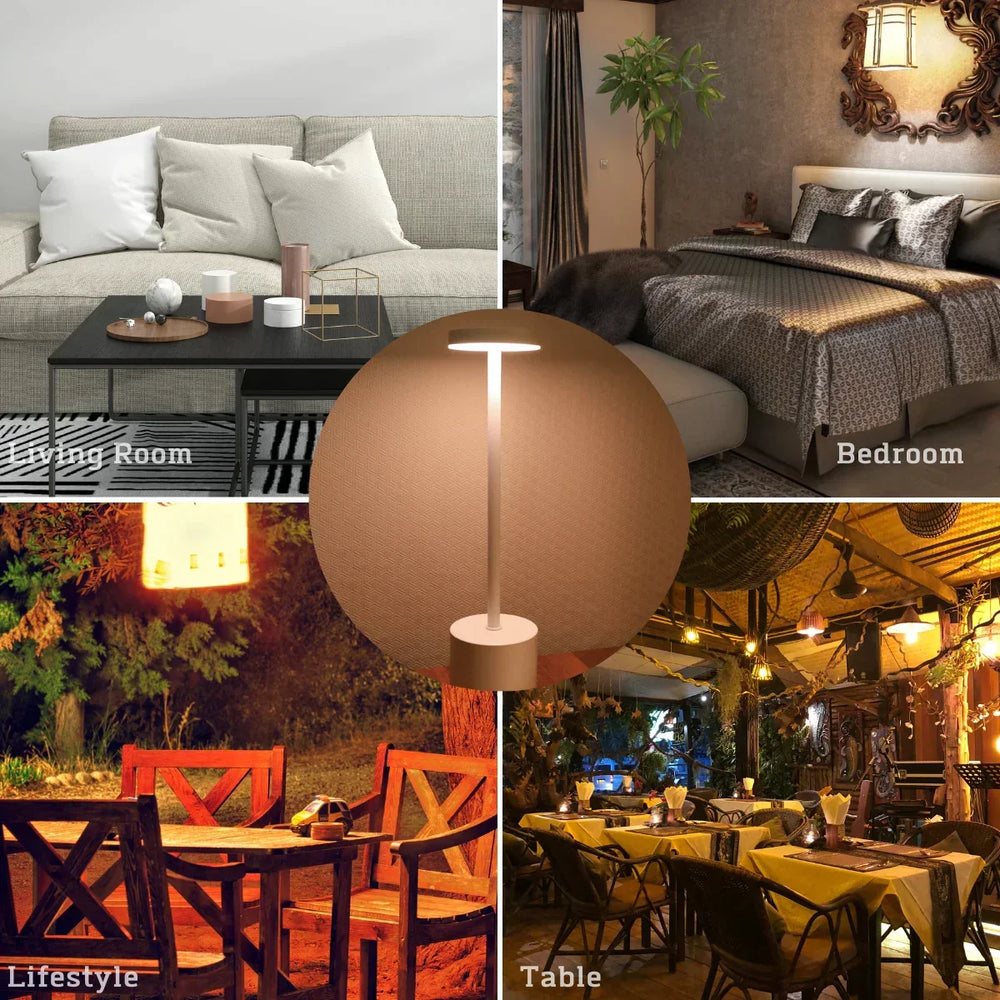 Enhanced Product Title: **LumiMetal Wireless LED Table Lamp - Modern Metal Design, Touch Control, Rechargeable & Dimmable for Home & Office Decor**