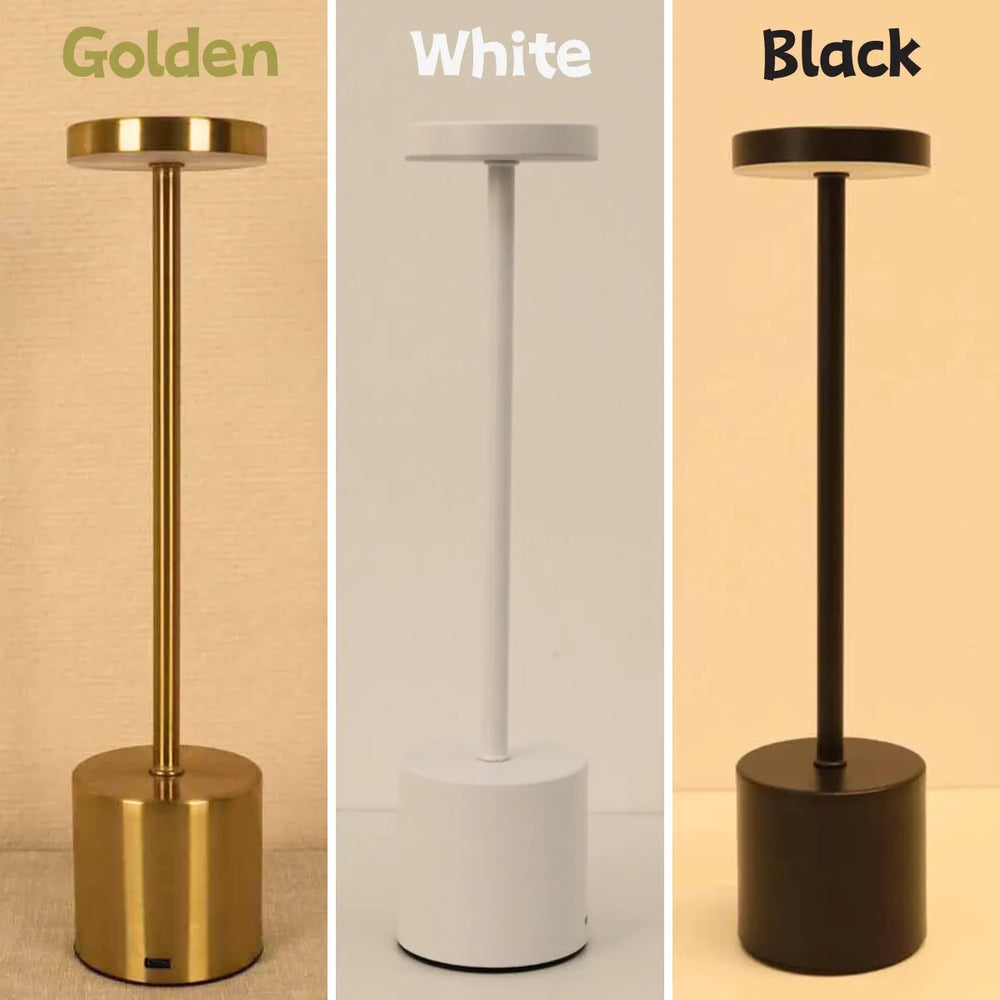 Enhanced Product Title: **LumiMetal Wireless LED Table Lamp - Modern Metal Design, Touch Control, Rechargeable & Dimmable for Home & Office Decor**