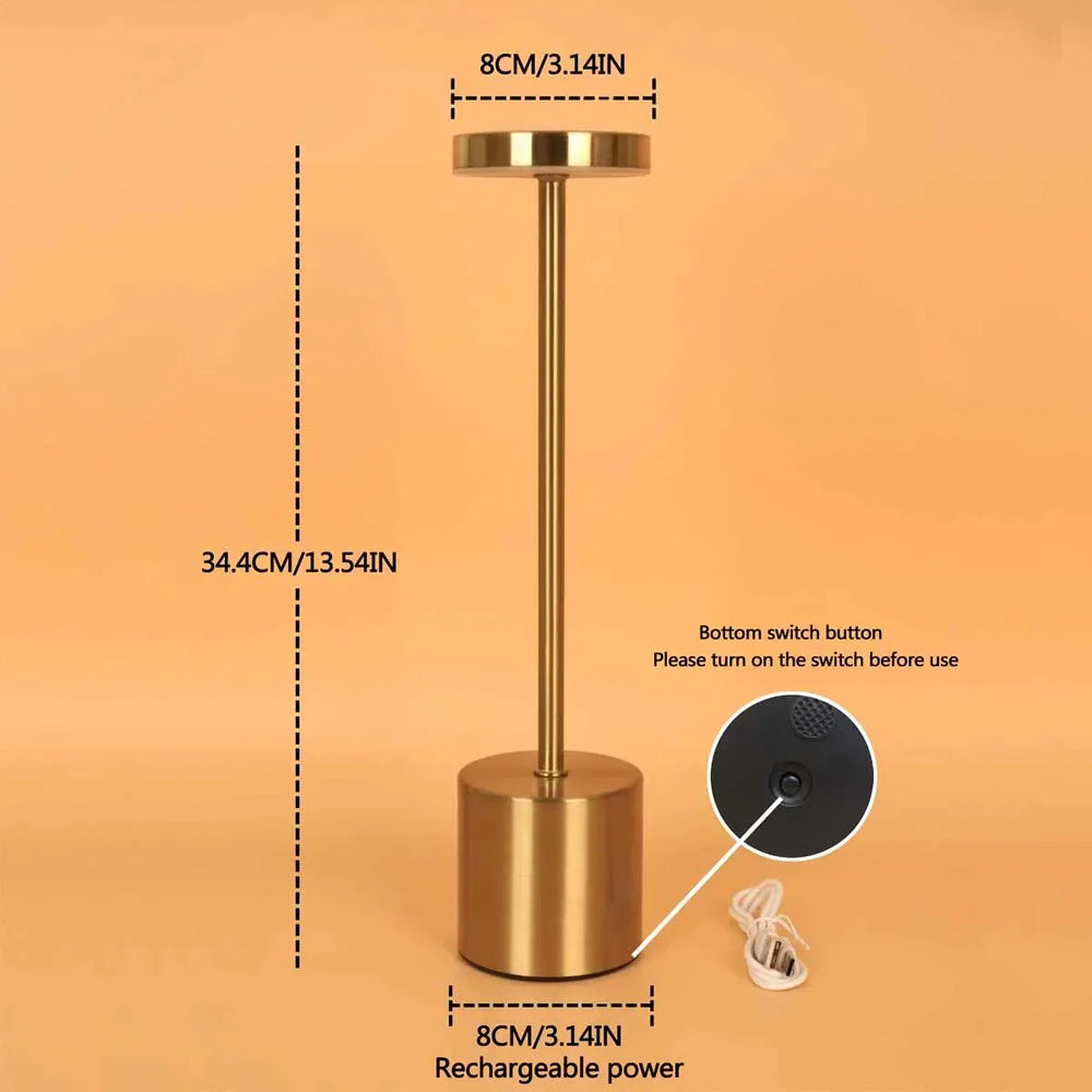 Enhanced Product Title: **LumiMetal Wireless LED Table Lamp - Modern Metal Design, Touch Control, Rechargeable & Dimmable for Home & Office Decor**