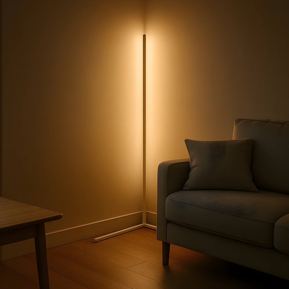 LED Corner Floor Lamp – Dimmable, Remote Control, 3 Color Temperatures, 142cm