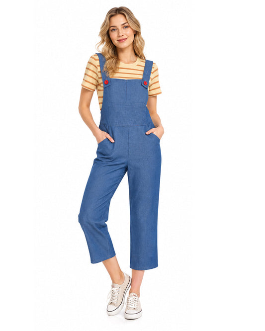 Women’s Striped Shirt and Blue Overall Costume