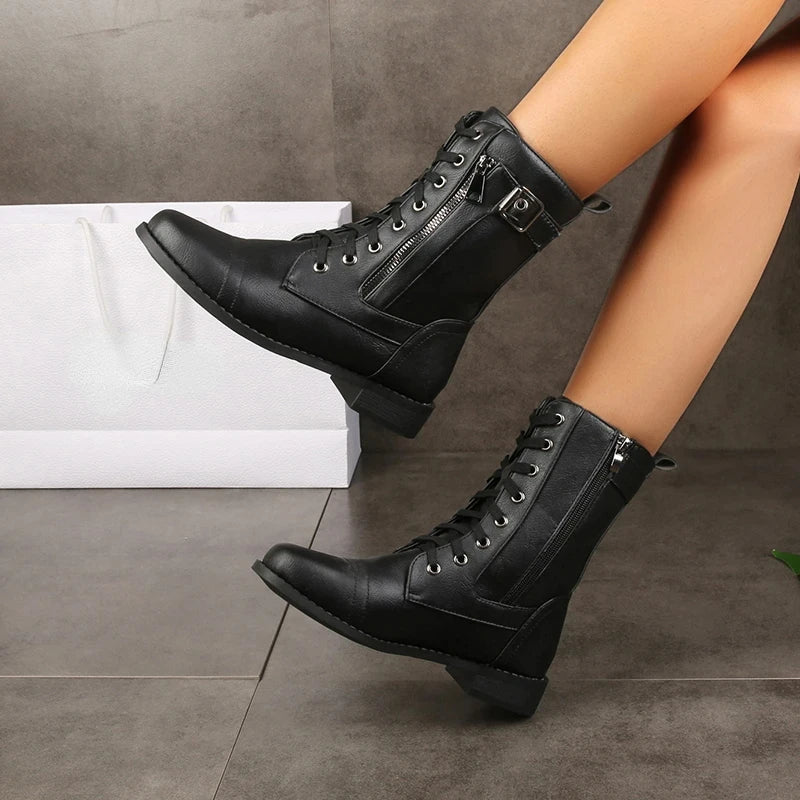 Women's lace-up ankle boots, view 3
