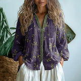 Evelyn | Women's Boho Linen Button-Down Cardigan Blouse Long Sleeve V-Neck
