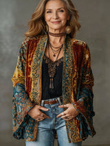 Sophia | Women's Boho Quilted Jacket Loose Fit Vintage Kimono Cardigan