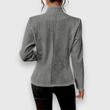 Scarlett | Women's Cable-Knit Mock-Neck Long-Sleeve Fitted Sweater