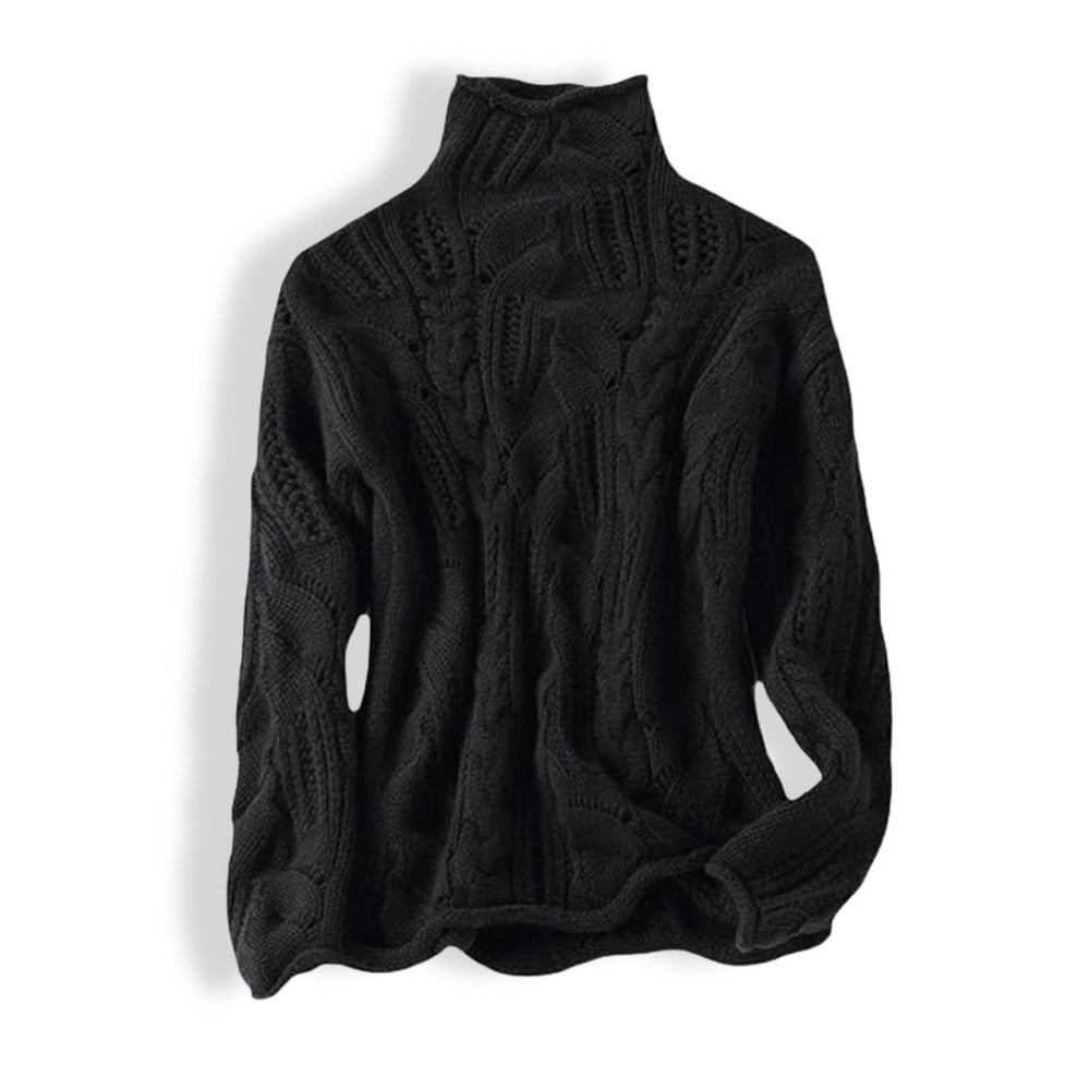 Amelia | Women's Cable Knit Sweater Turtleneck Loose-Fit Pullover