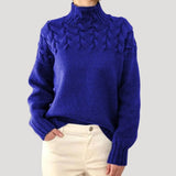 Evelyn | Women's Cable Knit Turtleneck Pullover Sweater