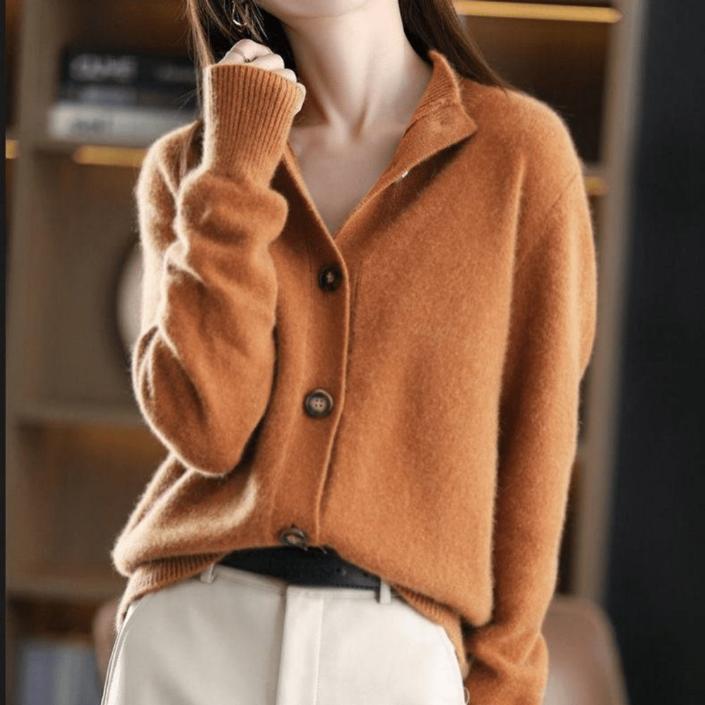 Camila | Women's Cashmere Blend Button-Front Knit Cardigan