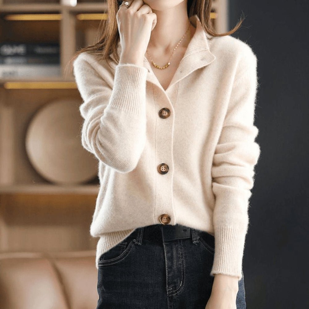 Camila | Women's Cashmere Blend Button-Front Knit Cardigan
