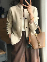 Penelope | Women's Cashmere Wool Button-Front Knit Cardigan