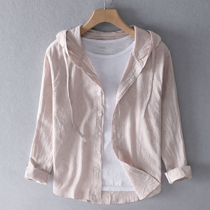 Women's Casual Hooded Linen Shirt with Button Front - Lightweight & Breathable Summer Top