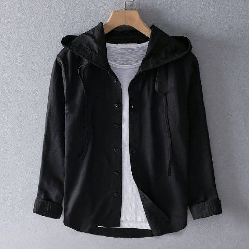 Women's Casual Hooded Linen Shirt with Button Front - Lightweight & Breathable Summer Top