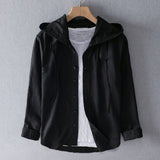 Women's Casual Hooded Linen Shirt with Button Front - Lightweight & Breathable Summer Top