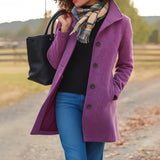 Emma | Women's Classic Mid-Length Single-Breasted Wool-Blend Coat