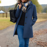 Emma | Women's Classic Mid-Length Single-Breasted Wool-Blend Coat