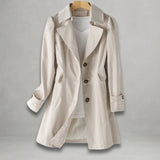 Scarlett | Women's Classic Single-Breasted Trench Coat Notch Lapel