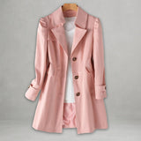 Scarlett | Women's Classic Single-Breasted Trench Coat Notch Lapel