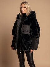 Grace | Women's Coat Oversized Faux Fur Quilted Hooded Puffer Jacket
