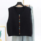 Amelia | Women's Colorful Button Sleeveless Knit Sweater Vest
