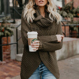 Grace | Women's Cowl-Neck Wrap-Front Cardigan Chunky Knit Sweater