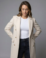 Scarlett | Women's Double-Breasted Long-Sleeve Midi Overcoat