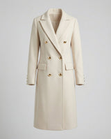 Scarlett | Women's Double-Breasted Long-Sleeve Midi Overcoat
