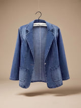 Olivia | Women's Elegant Denim Blazer Jacket Single-Button Notch Lapel
