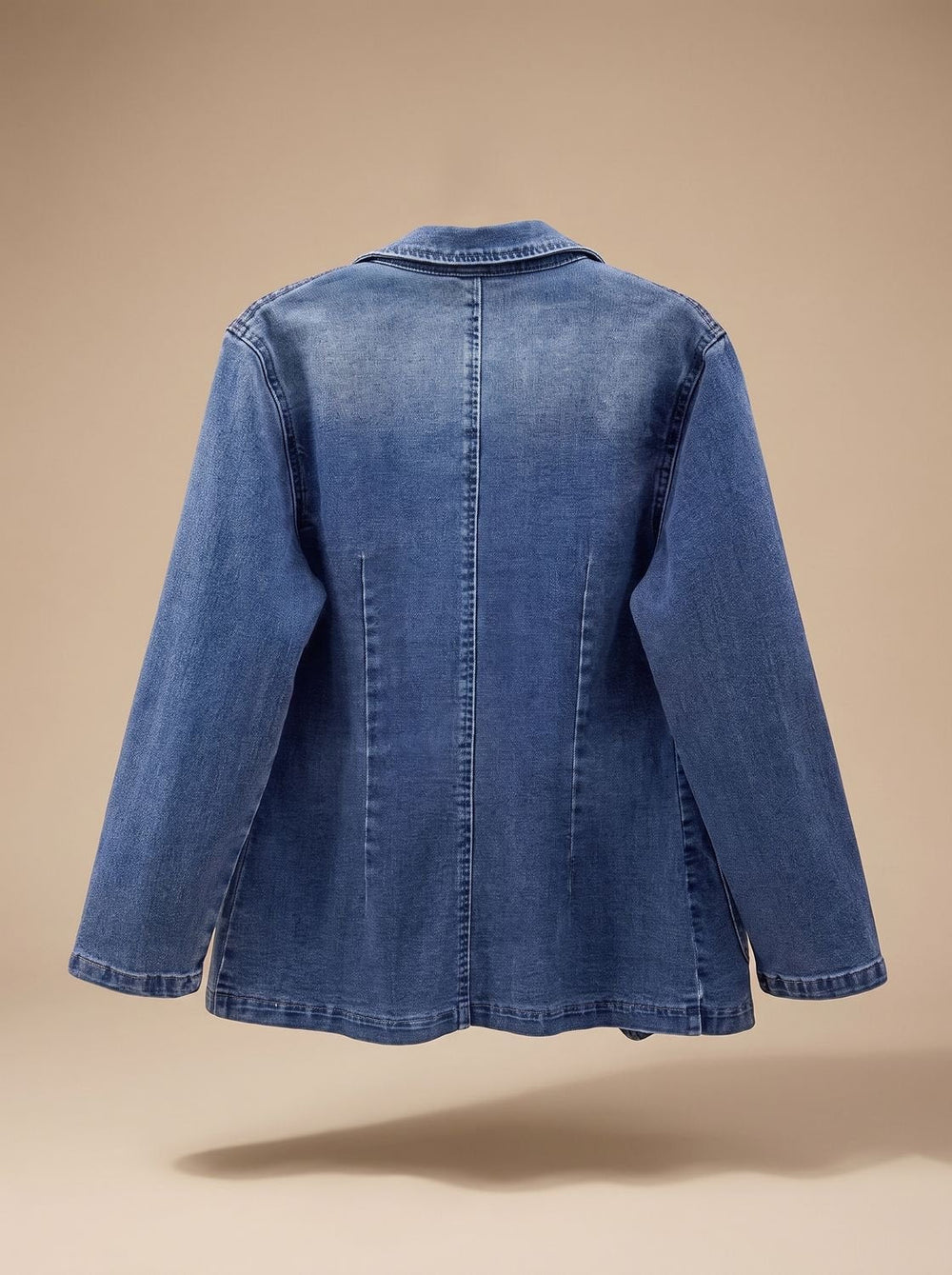 Olivia | Women's Elegant Denim Blazer Jacket Single-Button Notch Lapel