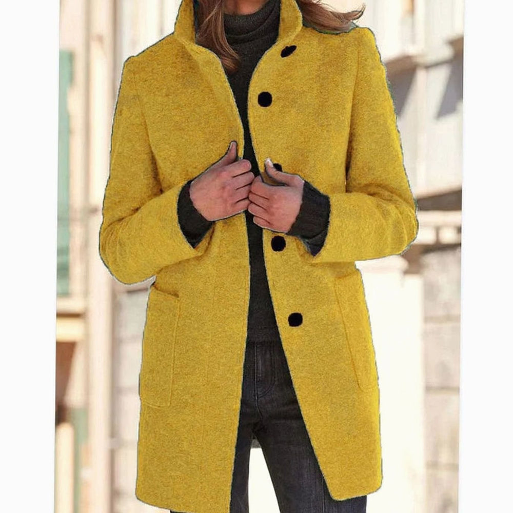 Charlotte | Women's Elegant Winter Coat Stand-Collar Button-Front