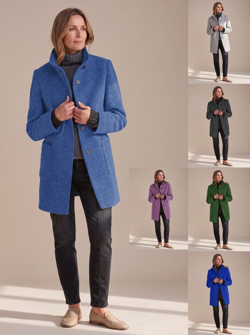 Charlotte | Women's Elegant Winter Coat Stand-Collar Button-Front