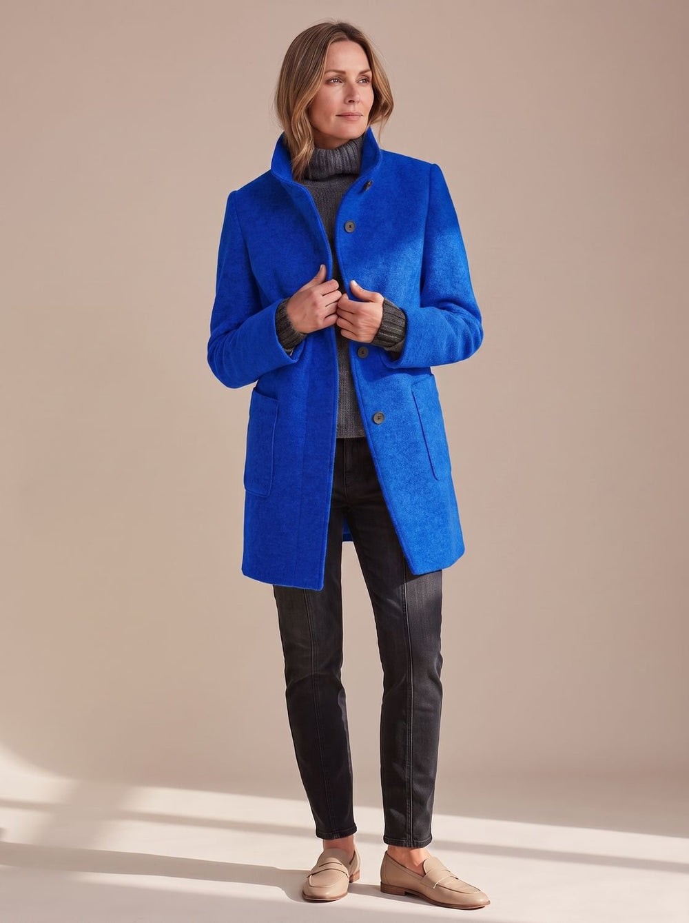 Charlotte | Women's Elegant Winter Coat Stand-Collar Button-Front