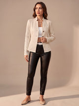 Amelia | Women's Elegant Winter Coat Textured Button-Front Structured Jacket