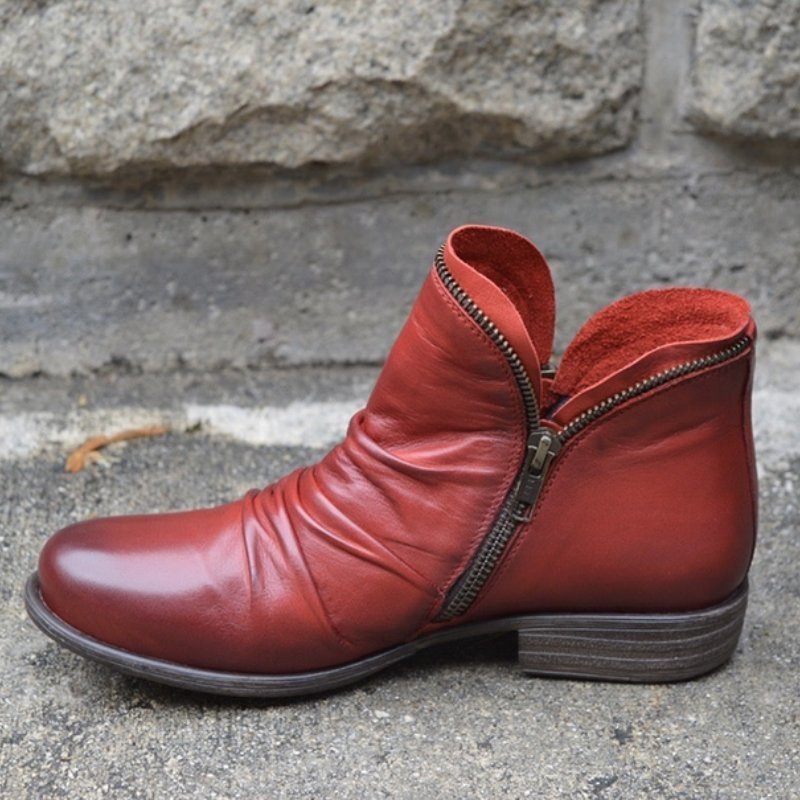 Women's ruched vamp ankle boots, view 3