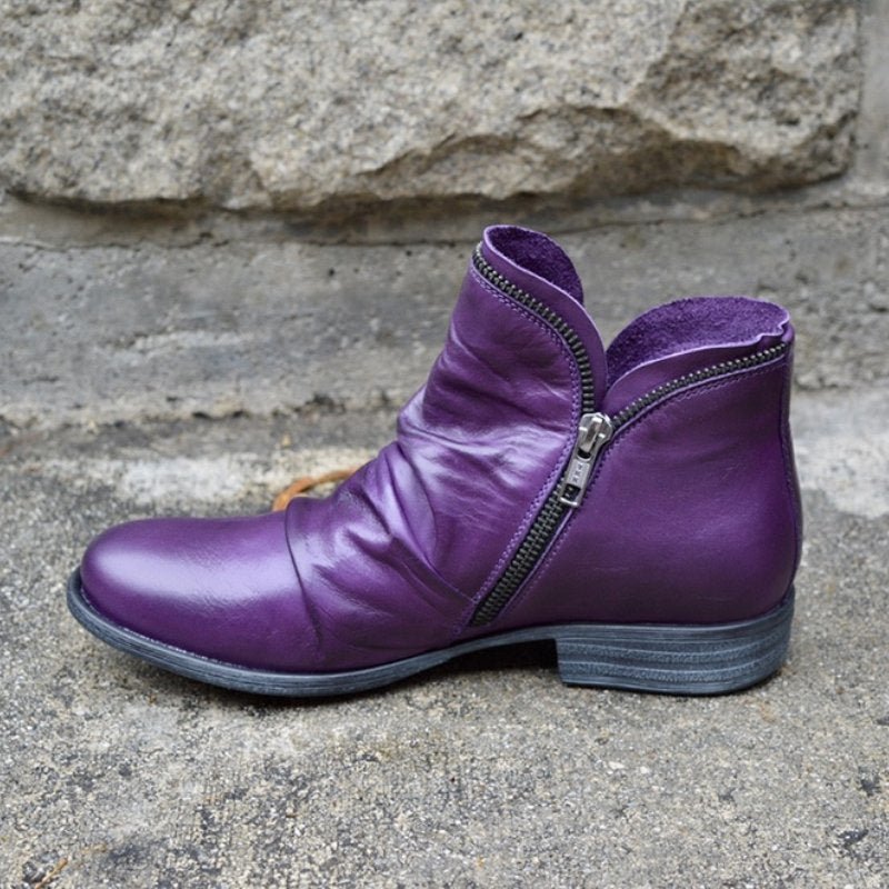 Women's ruched vamp ankle boots, view 4