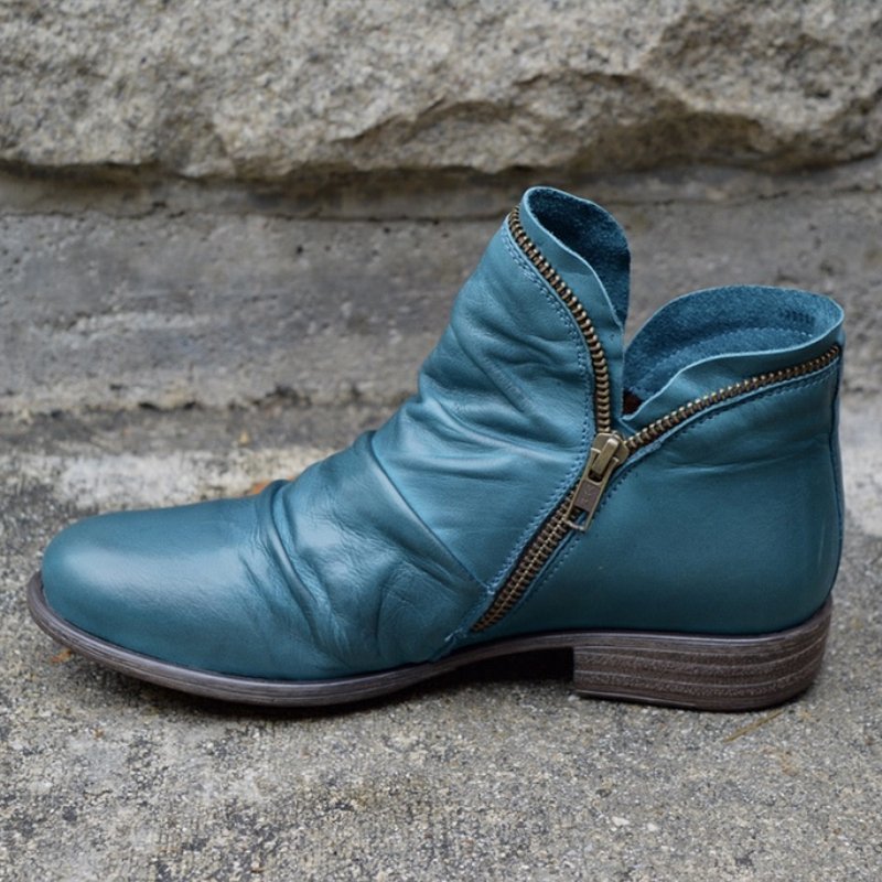 Women's ruched vamp ankle boots, view 5