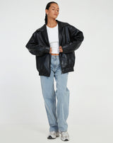 Stylish Women's Faux Leather Jacket with Zip Front & Spread Collar - Trendy Outerwear for All Seasons