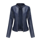 Madison | Women's Faux Leather Jacket Stand Collar Zip-Up Moto Jacket