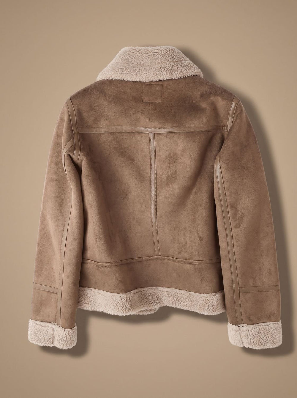 Harper | Women's Faux Shearling Aviator Jacket Belted Asymmetric Zip