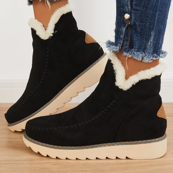 Women's faux fur ankle boots, view 3