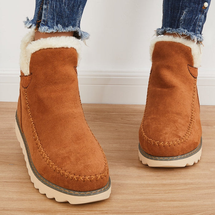 Women's faux fur ankle boots, view 5