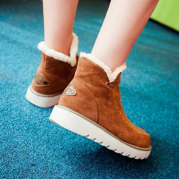 Women's faux fur ankle boots, view 6