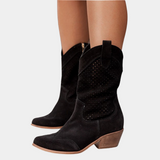 Women's perforated shaft western boots, view 5