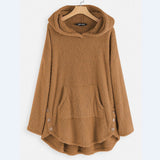 Luna | Women's Fleece Zip-Up Hooded Cat Pocket Sweater