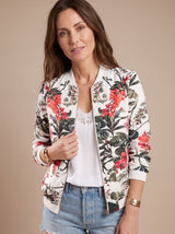 Layla | Women's Floral Print Zip-Up Bomber Jacket