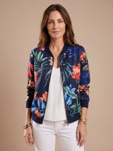 Layla | Women's Floral Print Zip-Up Bomber Jacket